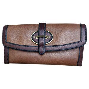 Fossil Pre-loved Two tone Brown Leather Wallet